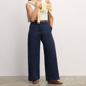 Everlane wide-leg navy chinos